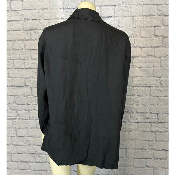 Vintage 90’s LAT NAYLOR THINK TANK black linen top/ jacket size medium to large - Picture 7 of 12